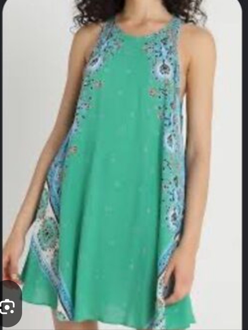 Intimately Free People Bohemian Scarf Print Crochet Tunic Slip Tank Dress M